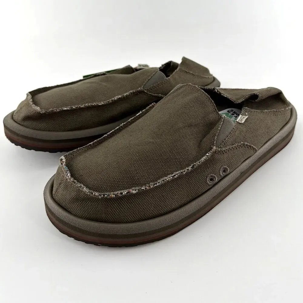 Sanuk Men's Army Vagabond ST Donny Hemp Loafers Shoes Size 11